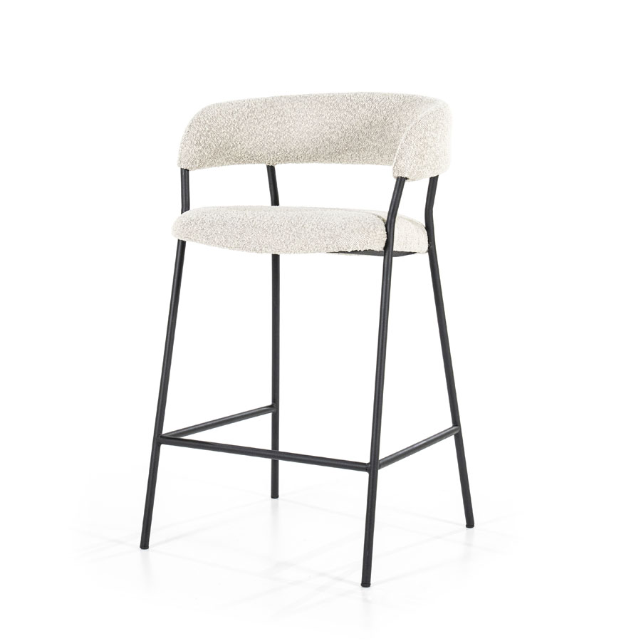 Draaibare Eetkamerstoel met Arm Fabio Bouclé Beige