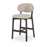Barstoel Mikky Eikenhout Bruin Moon Taupe Zithoogte 68 cm