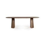 Deens Ovale Eetkamertafel Lune Mangohout Lichtbruin 240x105 cm