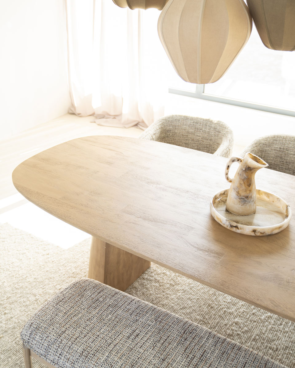 Deens Ovale Eetkamertafel Lune Mangohout Naturel 240×105 cm