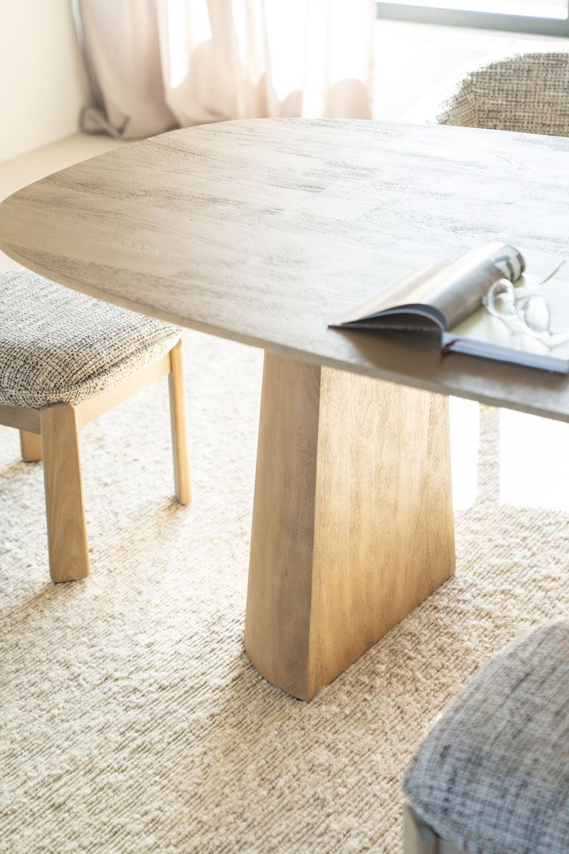 Deens Ovale Eetkamertafel Lune Mangohout Naturel 300×105 cm