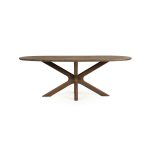 Deens Ovale Eetkamertafel Tycho Mangohout Lichtbruin 210x110 cm