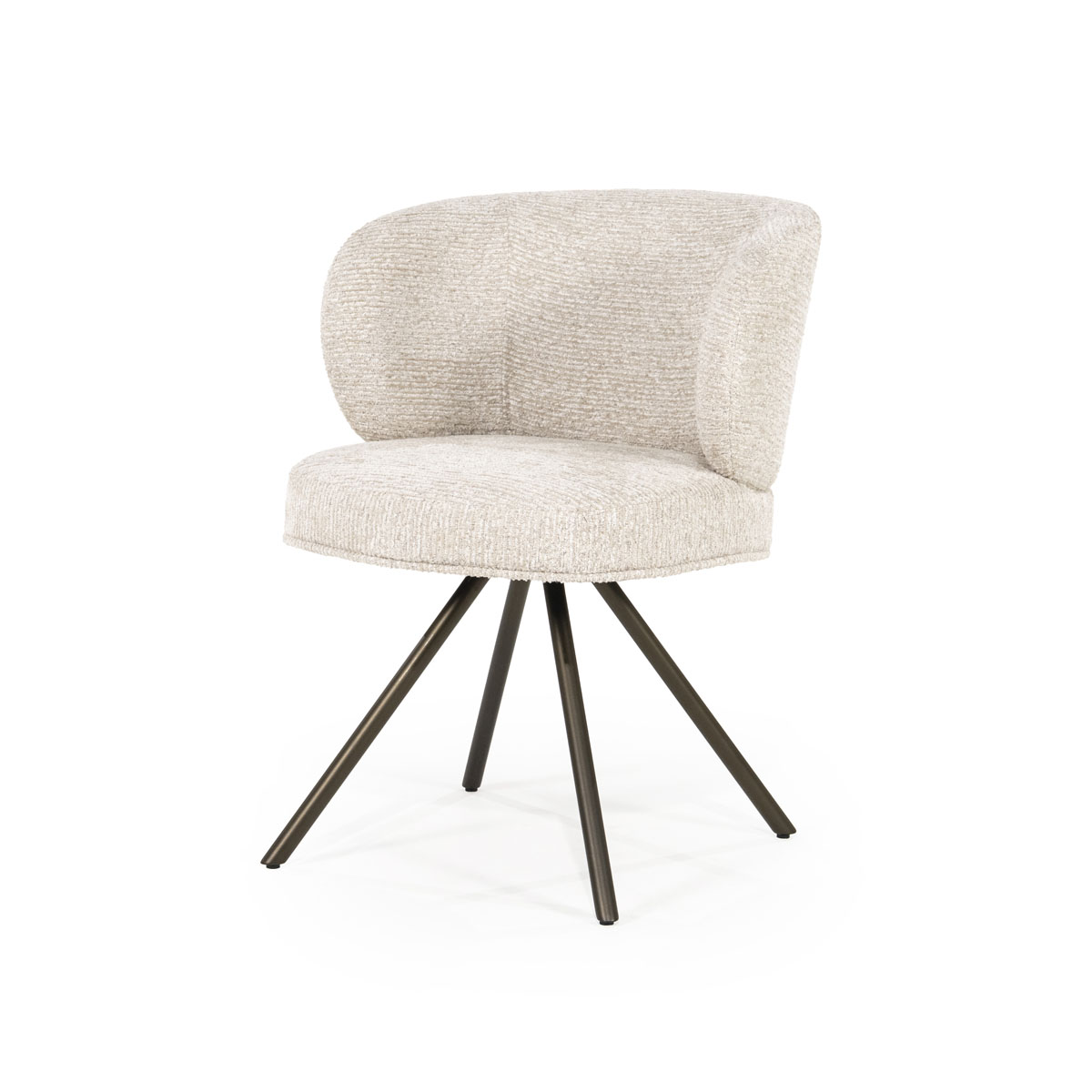 Draaibare Eetkamerstoel Jayson Chenille Taupe