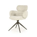 Draaibare Eetkamerstoel met Arm Darcio Gleam Beige