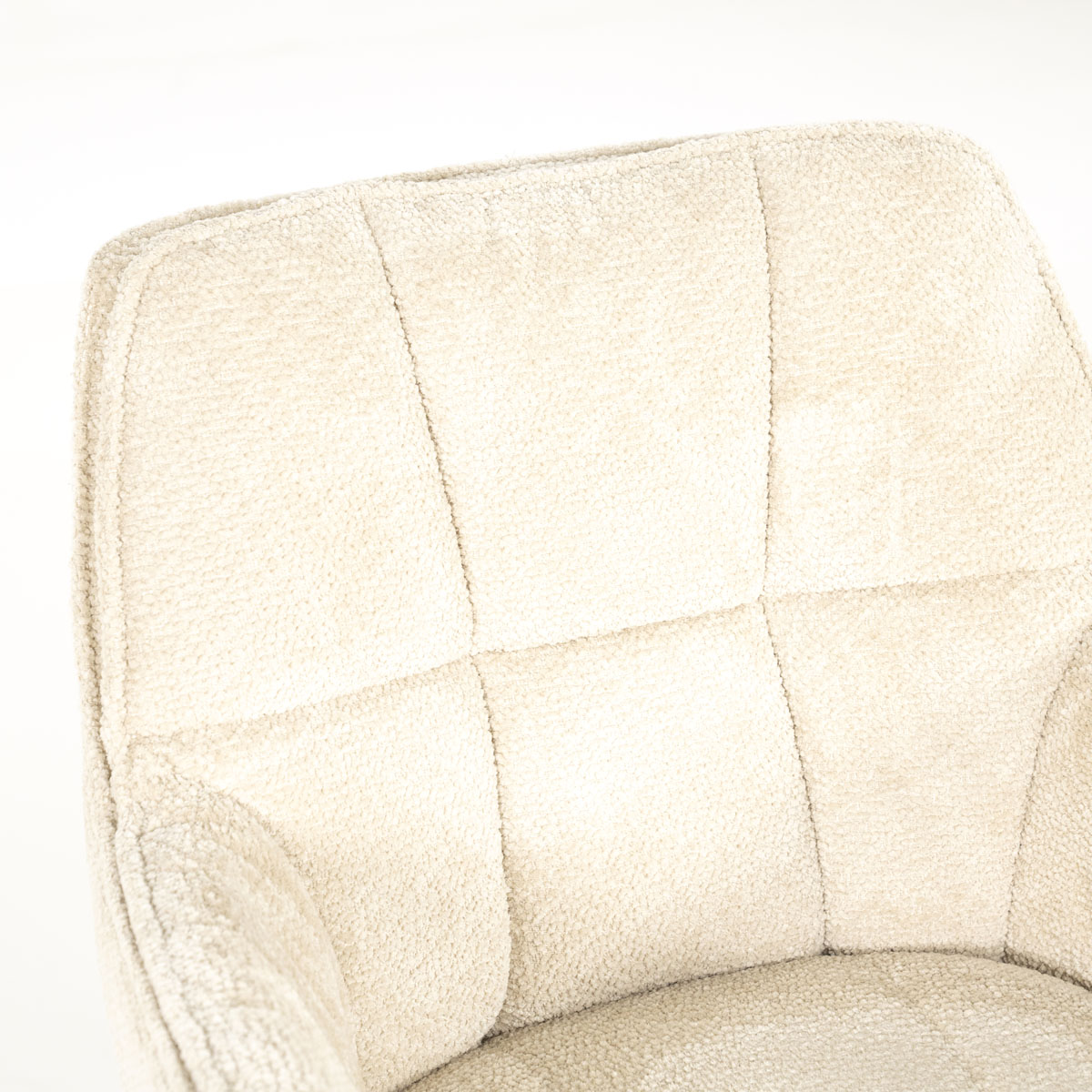 Draaibare Eetkamerstoel met Arm Hugo Chenille Beige