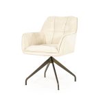 Draaibare Eetkamerstoel met Arm Hugo Chenille Beige