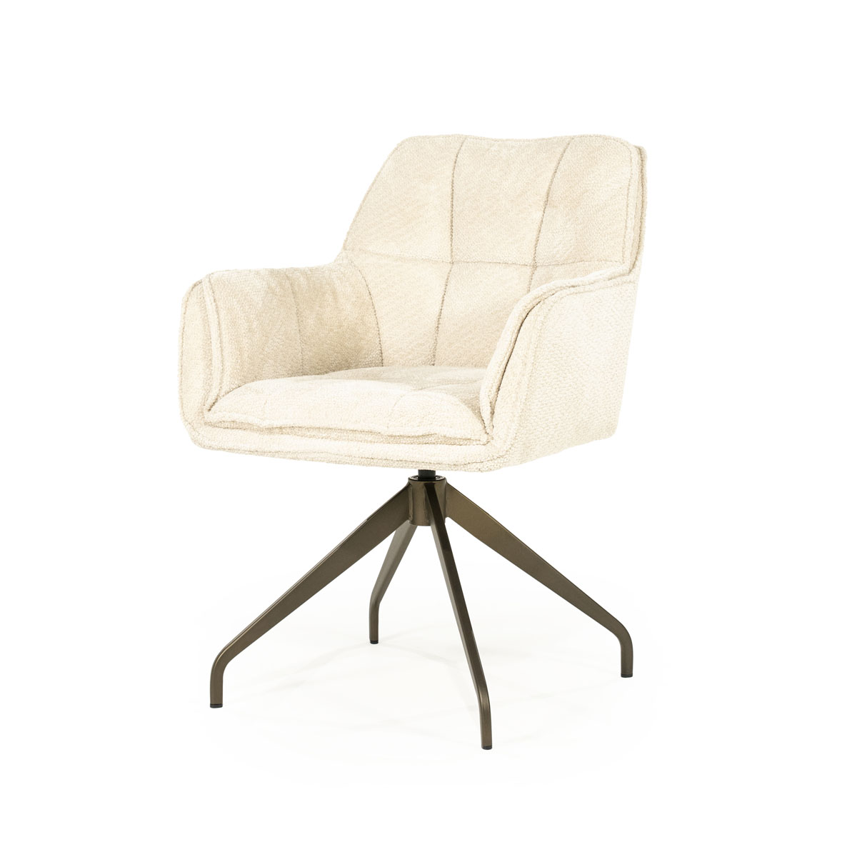 Draaibare Eetkamerstoel met Arm Hugo Chenille Beige