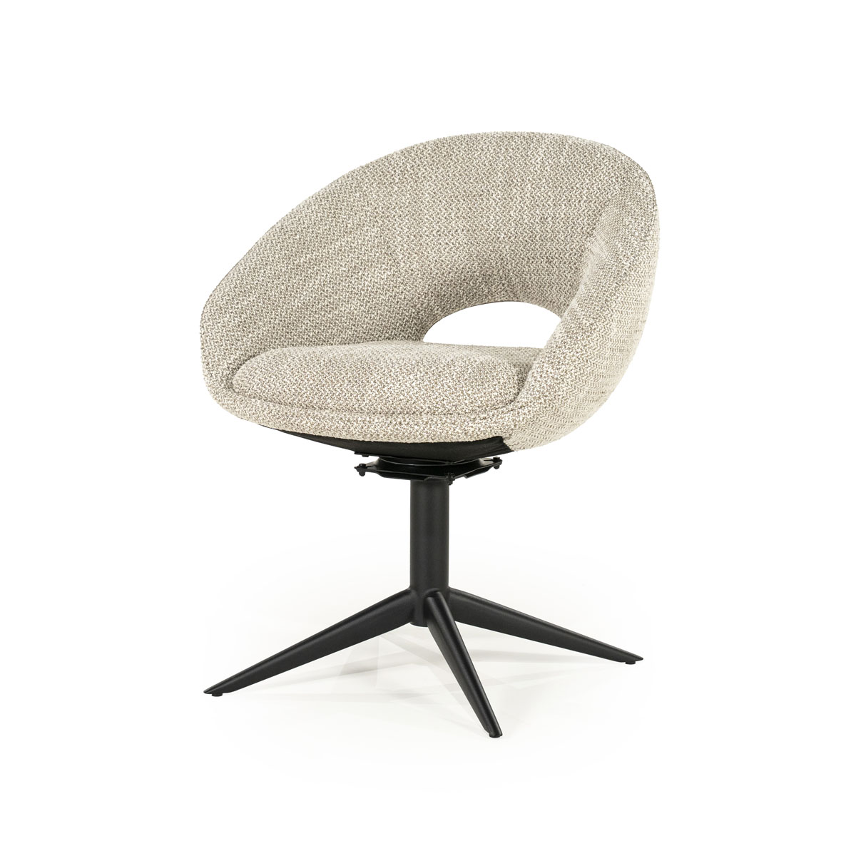 Draaibare Eetkamerstoel met Arm Nol Bouclé Taupe
