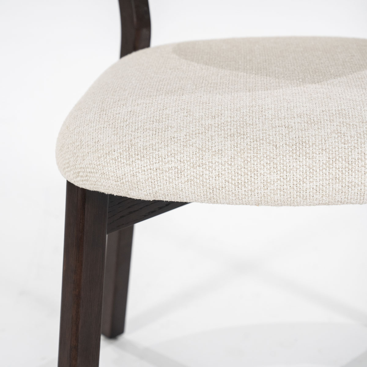Eetkamerstoel Mikky Eikenhout Bruin Stof Beige