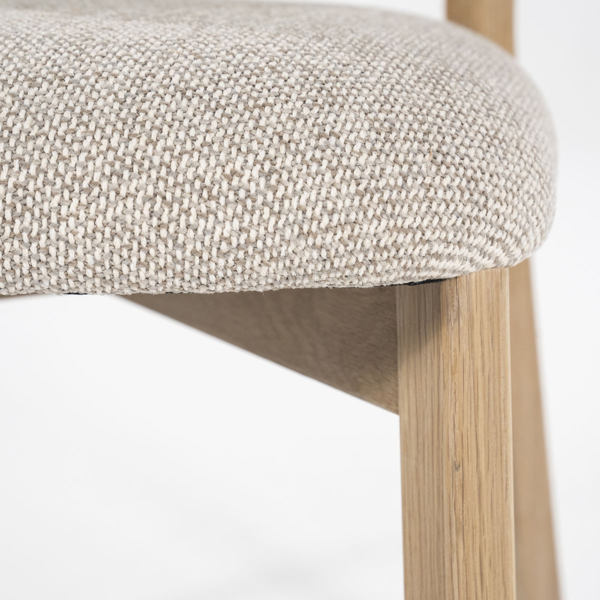 Eetkamerstoel Mikky Eikenhout Naturel Stof Taupe
