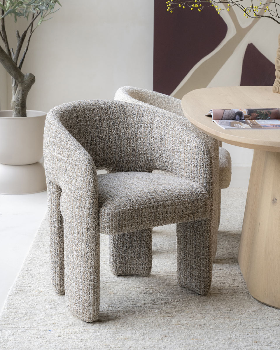 Eetkamerstoel met Arm Hamilton Bouclé Taupe