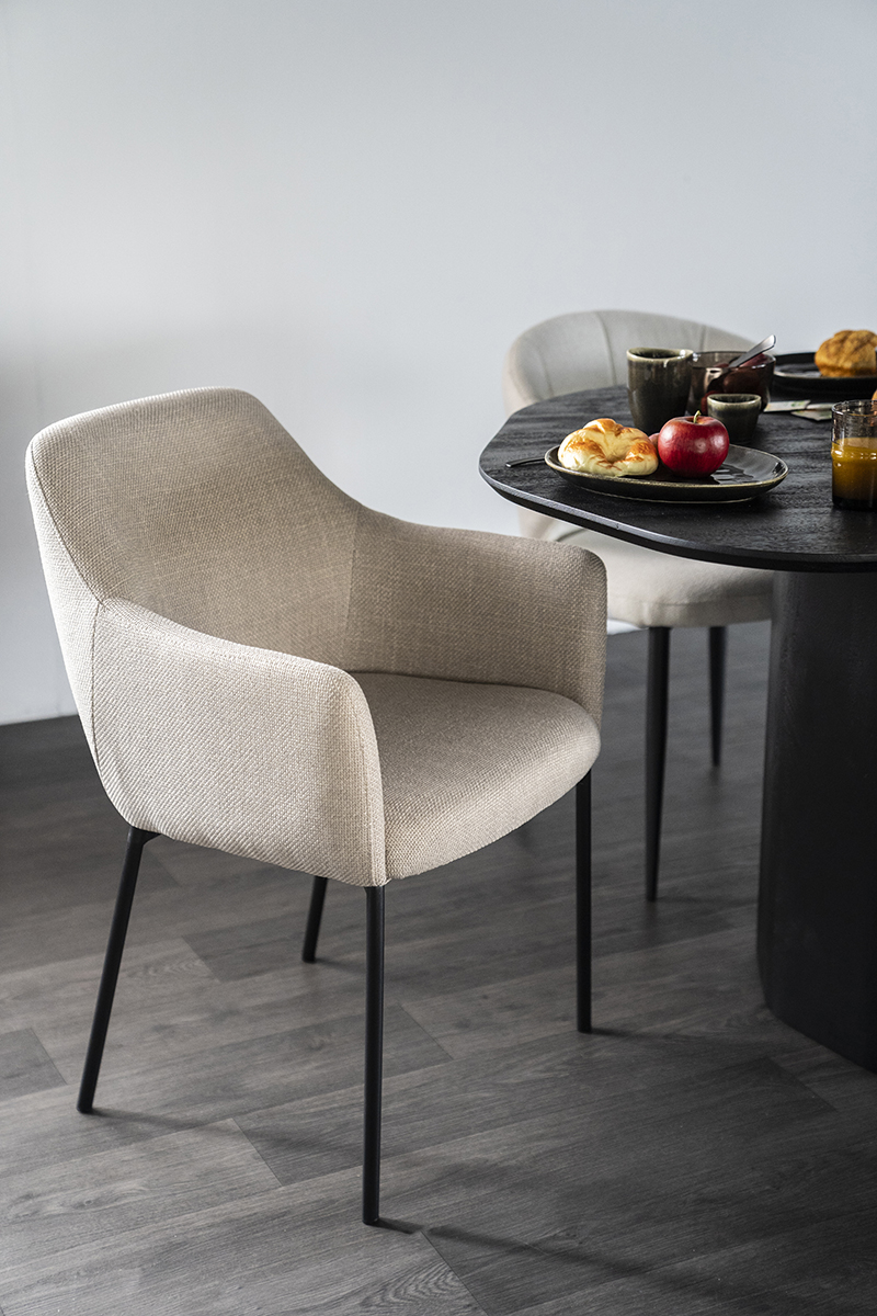 Eetkamerstoel met Arm Paul Beige