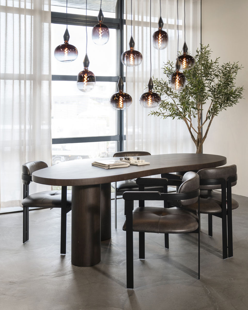 Eetkamertafel Bobbie Organisch Zwart 215×110 cm