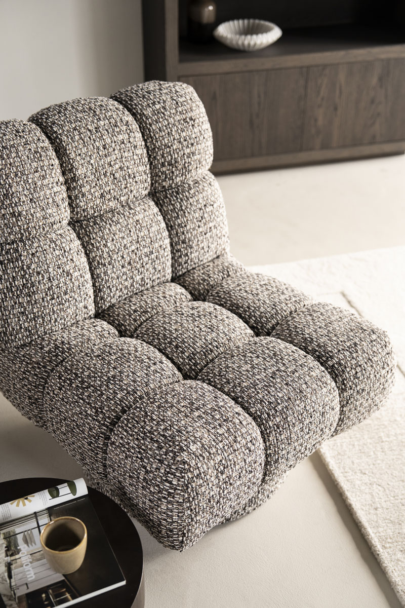Fauteuil Fenna Geweven Stof Taupe