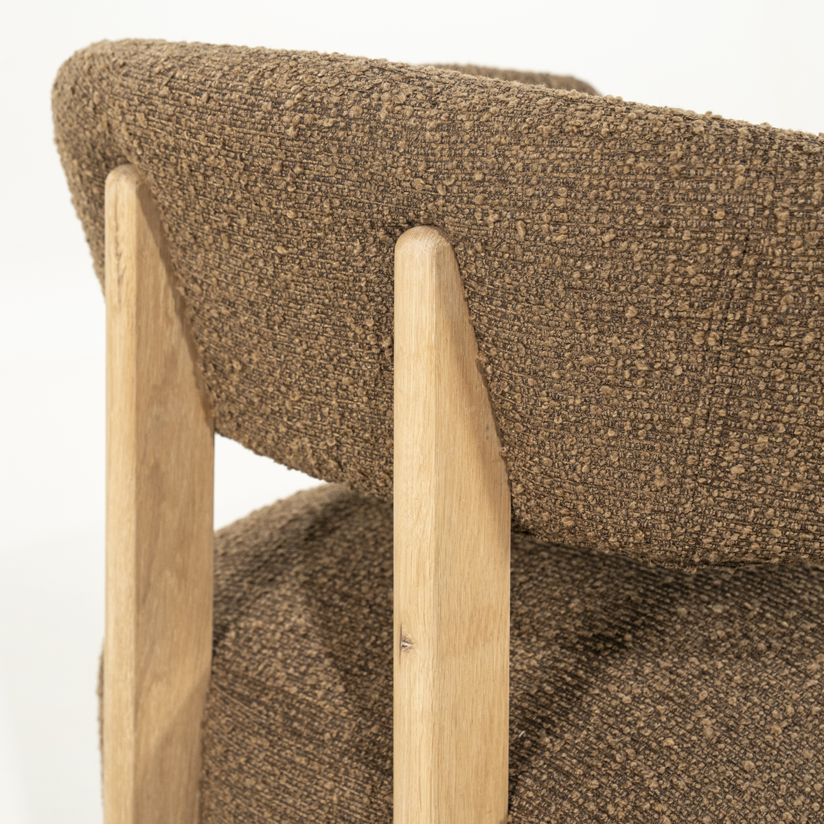 Fauteuil Lola Eikenhout en Bouclé Bruin