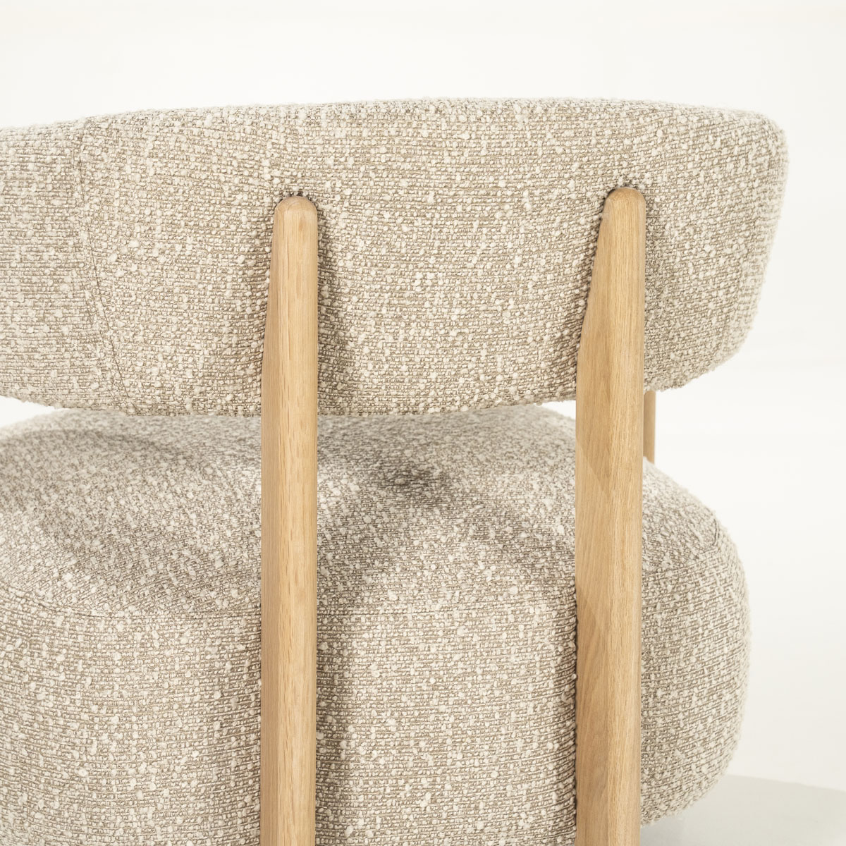 Fauteuil Lola Eikenhout en Bouclé Taupe