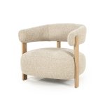 Fauteuil Lola Eikenhout en Bouclé Taupe