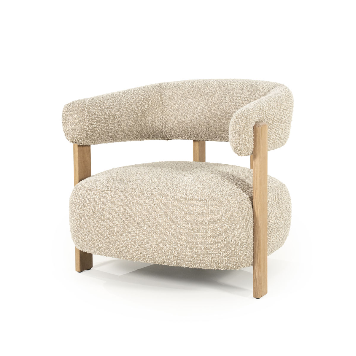 Fauteuil Lola Eikenhout en Bouclé Taupe