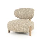 Fauteuil Reza Naturel Eikenhout en Bouclé Beige