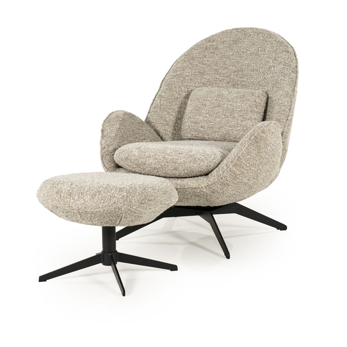 Fauteuil Ryan met Hocker Zora Taupe