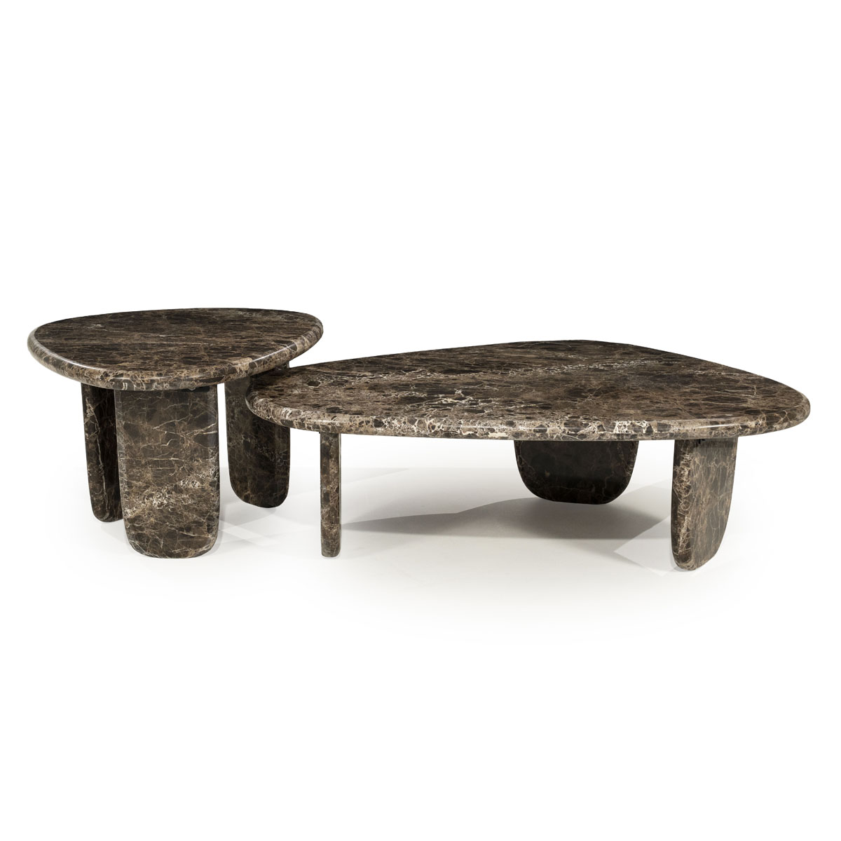 Organisch Salontafel Devin Marmer Bruin 100×85 cm
