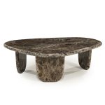 Organisch Salontafel Devin Marmer Bruin 100x85 cm