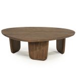 Organische Salontafel Maud Mangohout Lichtbruin 100x85 cm
