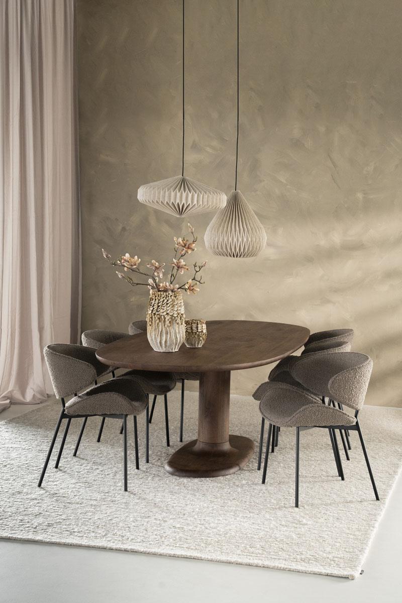 Ovale Eetkamertafel Coco Mangohout Lichtbruin 180×110 cm