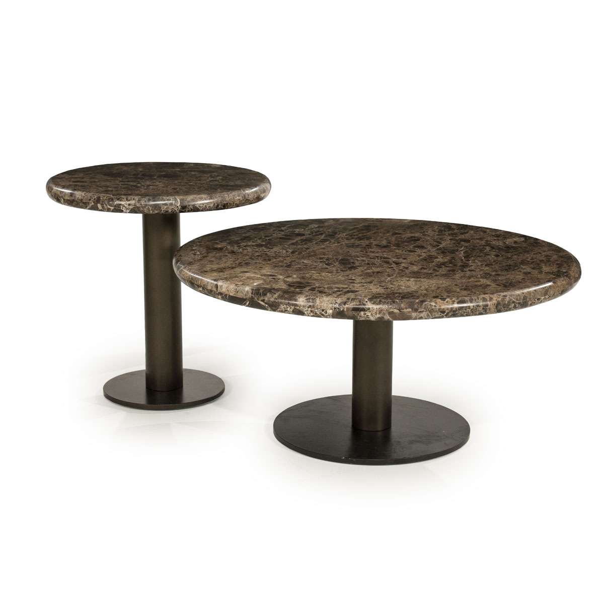 Ronde Bijzettafel Luigi Marmer Bruin 45×45 cm