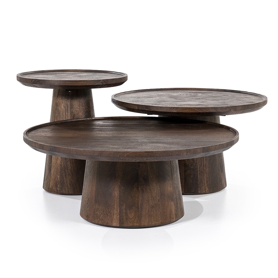 Salontafel Ron Mangohout Bruin 80×80 cm