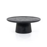 Salontafel Ron Mangohout Zwart 80x80 cm