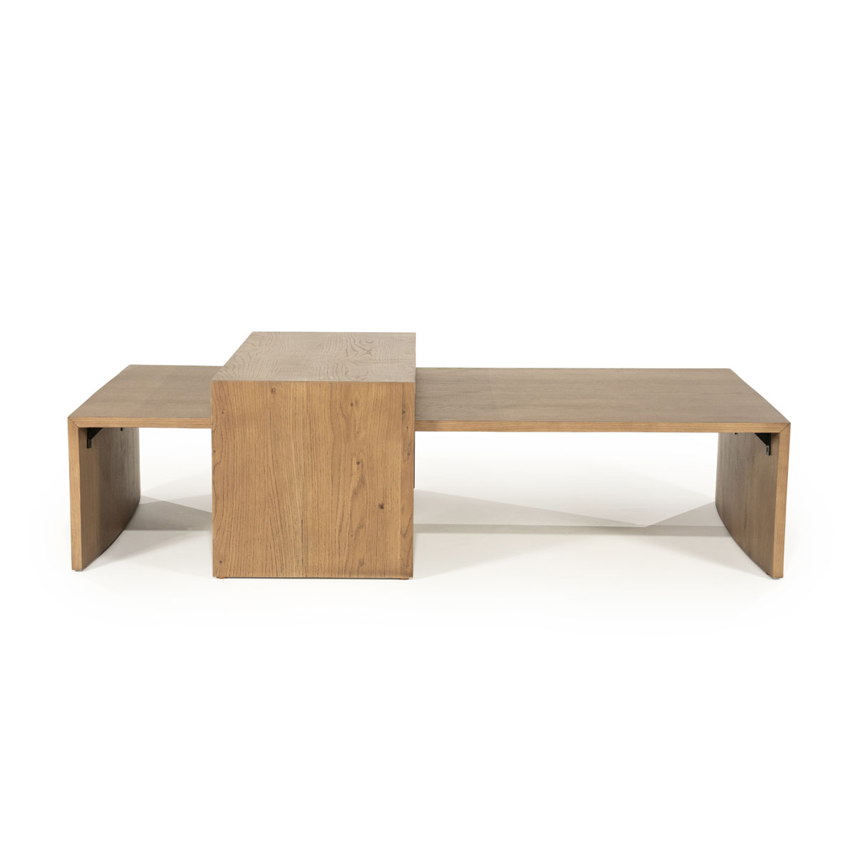 Set van 2 Salontafel Flo Eikenfineer Lichtbruin