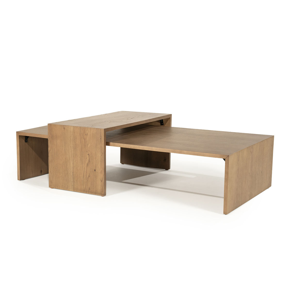 Set van 2 Salontafel Flo Eikenfineer Lichtbruin