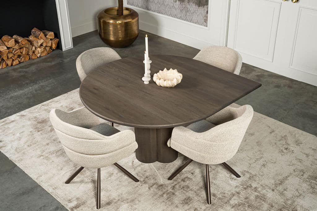 Druppelvormige Eikenhouten Eettafel Lyon