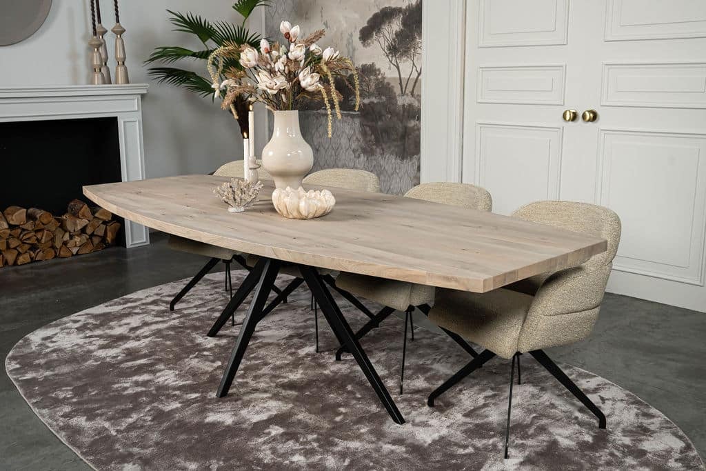 Half Ovale Eikenhouten Eettafel Nice