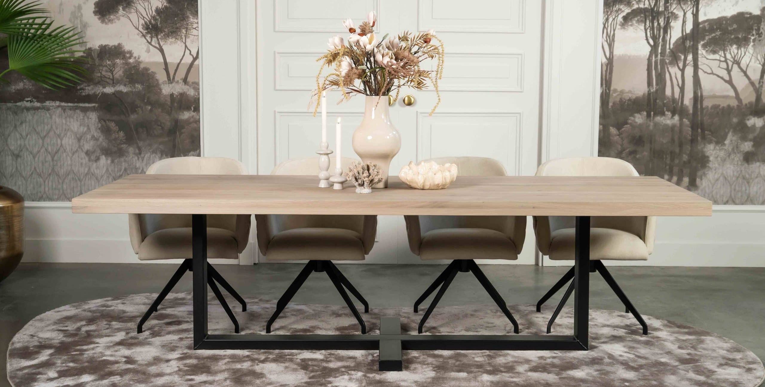 Rechthoekige Eikenhouten Eettafel Granville