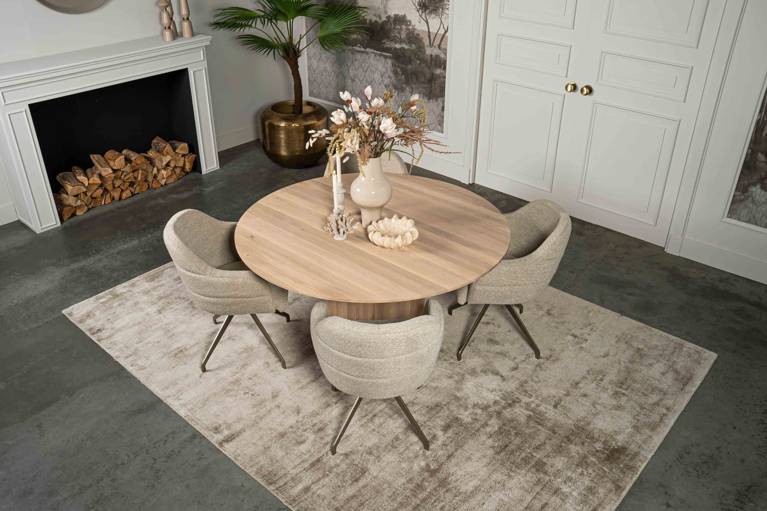 Ronde Eikenhouten Eettafel Nantes