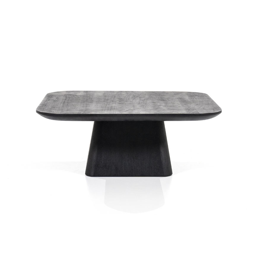 Salontafel Aron Vierkant Mangohout Zwart 80×80 cm